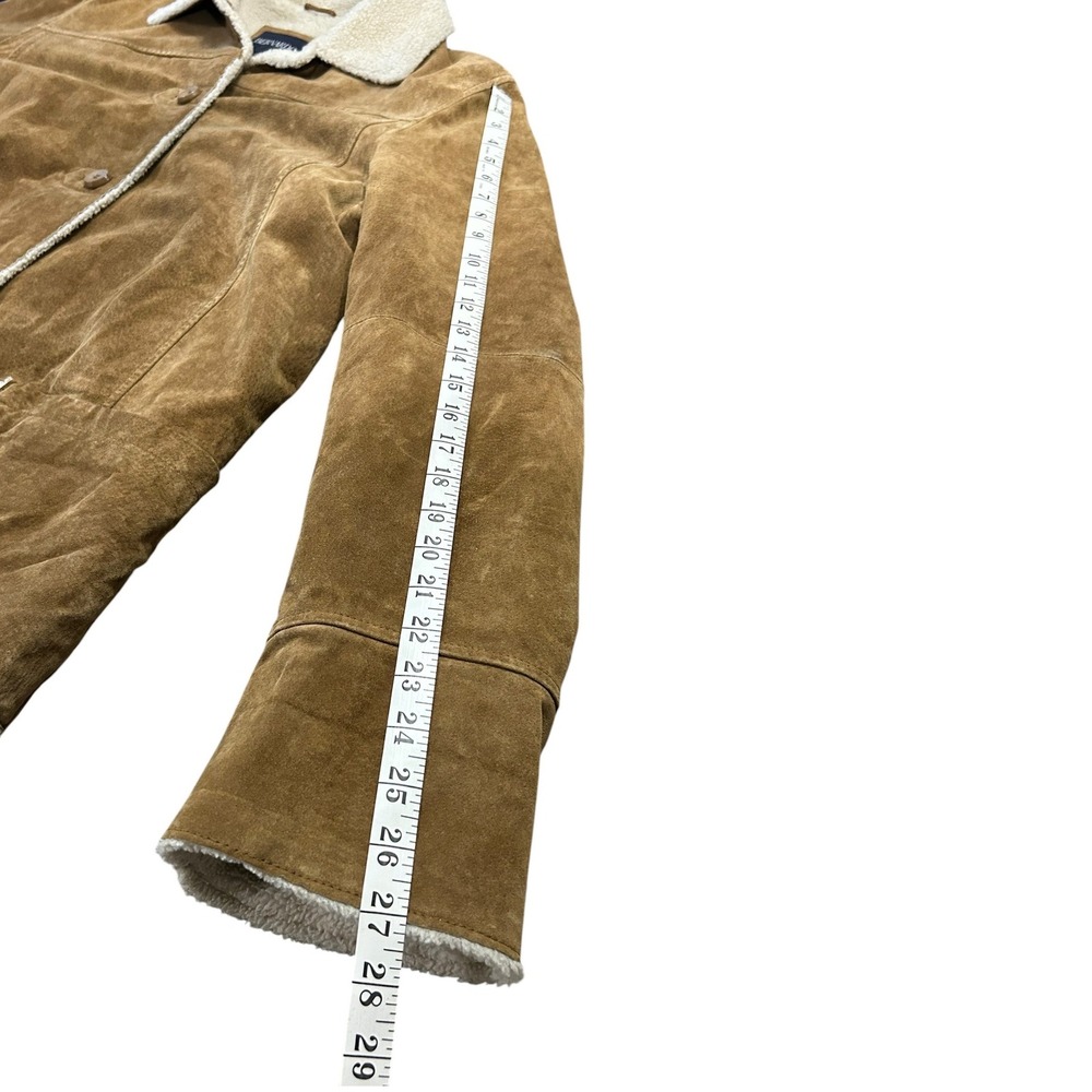 Vintage Bernardo Suede Leather Shearling 70s Jacket Penny Lane Western Ranch - Picture 11 of 13